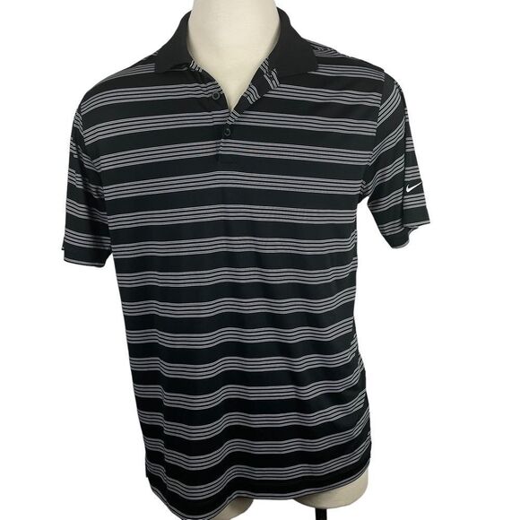Nike Golf Tour Performance‎ Dri-Fit Striped Polo Large - Picture 2 of 6